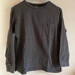 UNIQLO 長袖　グレーと黒のストライプ　140