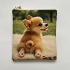 ハンドメイド　コーギー　ポーチ