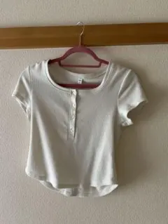 GU 半袖 ワッフルヘンリーネックTシャツ