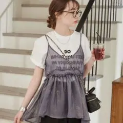 <ANGIE>キャミソール ラメ シアー キャミソール ビスチェ