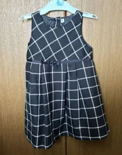 【即日発送】チェック柄ワンピース　白黒
