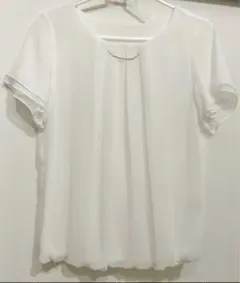 ORIHICA オリヒカ 半袖カットソー Sサイズ 白　ホワイト　シフォン