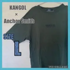 KANGOL × Anchor Smith Tシャツ Lサイズ オリーブグリーン