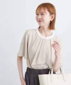 ROPÉ PICNIC ボウタイハーフスリーブブラウス　オフィス　通勤　即購入◎