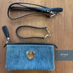 未使用アタオ ブーブー デニム 2way ショルダーバッグ お財布