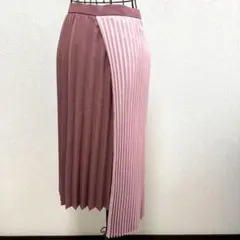 dazzlin ダズリン 配色プリーツミディスカート ピンク