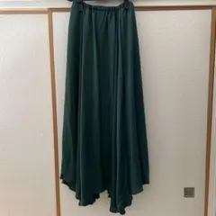 ダークグリーン フレアロングスカート　loafのサムネイル