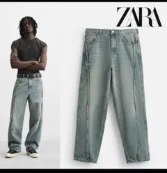 ZARA ヴィンテージウォッシュバギーフィットジーンズ 38 - メルカリ