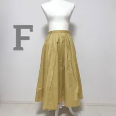 メルロー　merlot フレアロングスカート　イエロー　カジュアル　無地　F