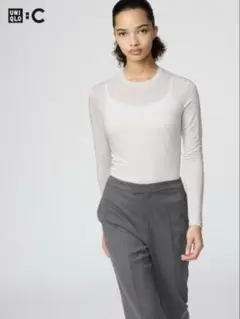 ユニクロ　 極暖 ヒートテック カシミヤブレンドクルーネックTナチュラル　L