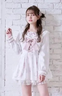 リズリサ LIZLISA ジュエリー柄セットアップ ホワイト