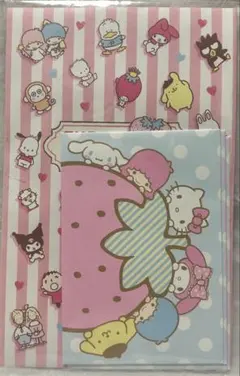 平成レトロ　2017年製　サンリオときめき☆封筒セット　いちご新聞
