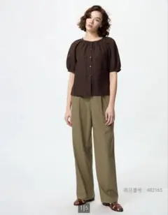 【UNIQLO】タックワイドパンツ OLIVE