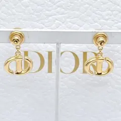 Christian Dior ピアス　ネイビー　Navy ゴールド　CD