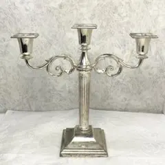 ヴィンテージ シルバープレート 3灯 キャンドルスタンド キャンドルホルダー
