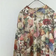 ADESSO L'ORA 花柄 トップス 総柄 長袖 レトロ フラワーデザインのサムネイル