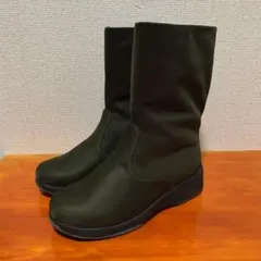 ❀極美品 ワコール ティア ブーツ 22.5cm 雨の日 レイン グリーンのサムネイル