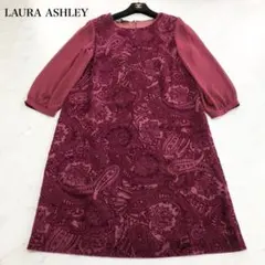 未使用級❤️大きいサイズ　XL ローラアシュレイ　ロングワンピース　ベロア　赤