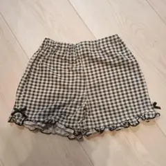 チェック柄フリル付きハーフパンツ 110