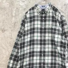 トミーヒルフィガー　タータンチェック　BDシャツ　ボタンダウンシャツ　古着　L