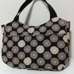 ハンドメイド☆ドット☆ポケ4つバッグ☆ブラウン☆トート☆北欧