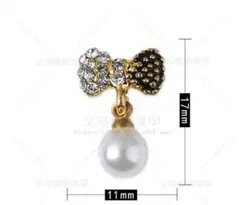 リボンパールネイルパーツ 4個セット