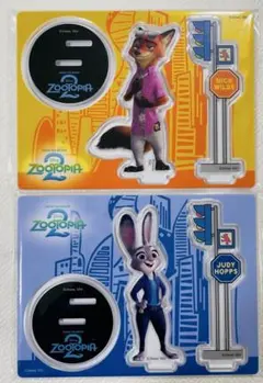 ズートピア2 ハッピーくじ　G賞 ニック 、ジュディ2枚セットアクリルスタンド