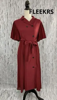 ♥︎新品♥︎ FLEEKRS ロングワンピース　レッド　Free バーガンディ