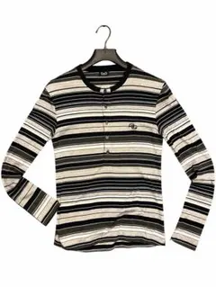 Dolce & Gabbana ボーダーヘンリーネック長袖カットソー