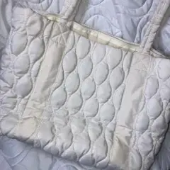 キルティング アイボリー トートバッグ 白