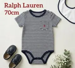 【美品】Ralph Lauren ボーダー ロンパース 6M/70のサムネイル