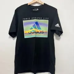 adidas 黒 メンズ 半袖 Tシャツ【 Lサイズ 】