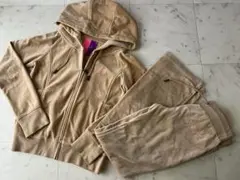 Rady ベージュ フード付きセットアップ Mサイズベロアスウェットパーカー上下
