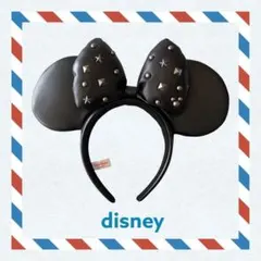 ミニー カチューシャ スタッズ リボン　ブラック