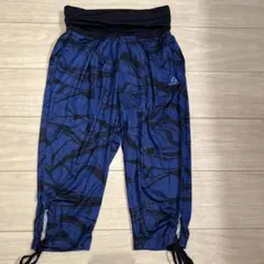 adidas アディダス 青黒 抽象模様 ヨガパンツ　ダンス　ズンバ　Ｌ
