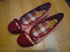 a.v.v チェック柄 バレエシューズ 23.0cm