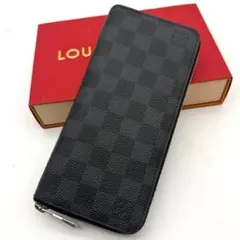 ルイヴィトン ダミエ グラフィット ヴェルティカル ノワール 黒 長財布