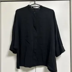 GU ブラック 七分袖 シャツ