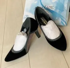 【美品】パンプス スエード 3色 Mサイズ 24.0cm ヒール 8cm