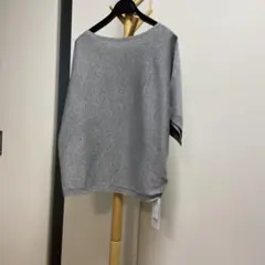 グレー M-L対応 五分袖カットソー