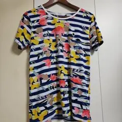 beams lights 花柄ボーダーTシャツ　Mサイズ　ビームスのサムネイル