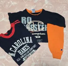 Champion 紺長袖カットソー HANES 紺 半袖