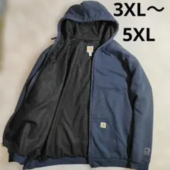超超特大 カーハート ジップパーカー 3XL ネイビー メッシュ裏地 RAIN