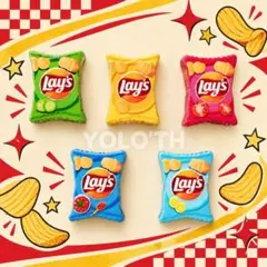 Lay's スナック　菓子風　ビーズ　レイズ　カラフル　5個セット