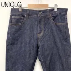 【UNIQLO】+J　セルビッジストレートジーンズ　ネイビー　26