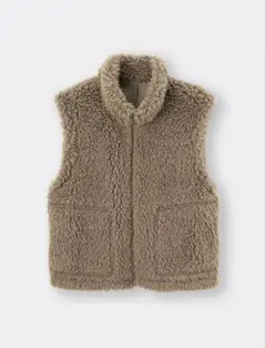 ベージュ ボアジャケット ジップアップ