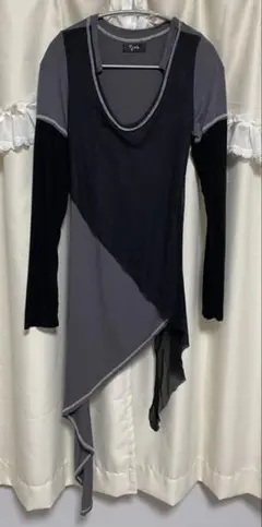 金*田様 ジャンク品★h.NAOTO SIXh アシンメトリー 長袖カットソーのサムネイル