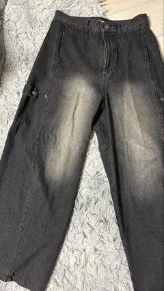 バギーデニム　ブラック