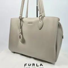 極美品✨FURLA フルラ ミネルヴァ L トートバッグ A4収納可 グレージュ