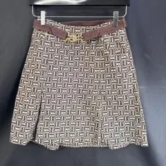 極希少 BURBERRY B柄 総柄 ミニスカート 38 ベルト付
